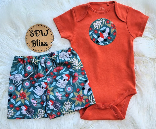 Christmas shorts and onesie set