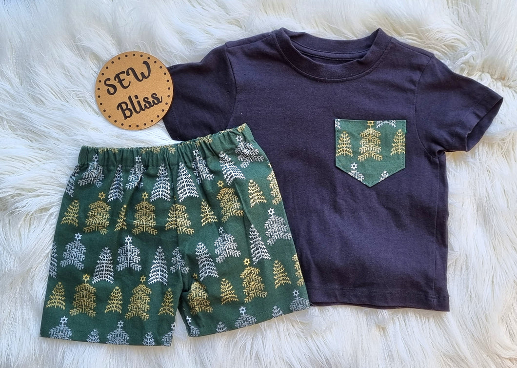 Christmas shorts and shirt set